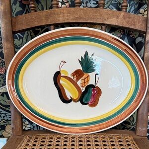 💕Vintage Hand-Painted Platter "Hawaiian Fruit" by Blue Ridge Southern Pottery